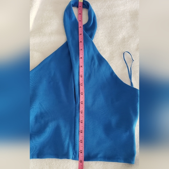 NWOT Zara Blue Torquoise Halter Top Size L - Picture 8 of 10